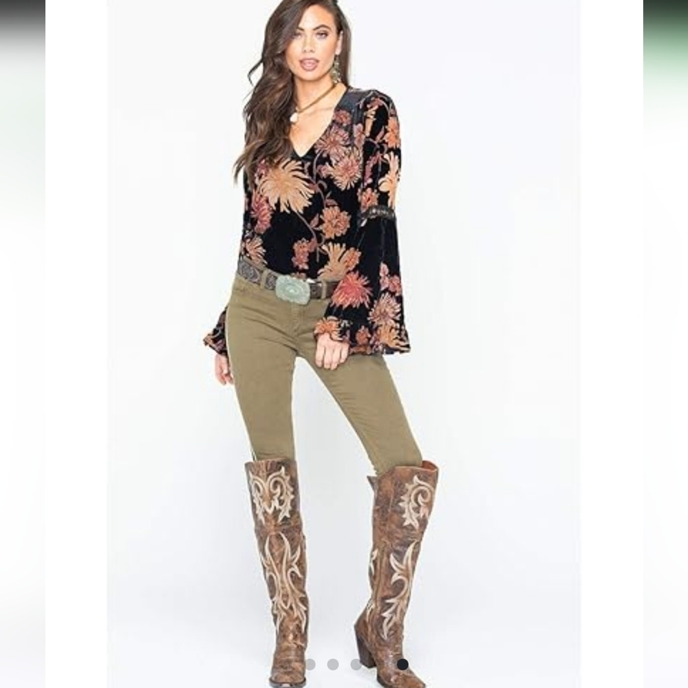 Miss Me Olive Green Ankle Skinny Jeans Mid Rise Western Boutique